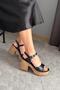 Women's Margot Black Orthopedic Insole Platform Heel Sandals - 2
