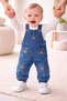 Baby Denim Jumpsuit with Embroidered Bear