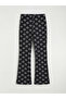 Black Patterned Flared Girls' Tights