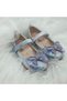 Girl's Glittery Butterfly Bow Orthopedic Sole Ballerinas