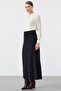 Pleated Rayon Skirt Black - 2