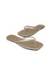 Women's Square Toe Flip-Flops Silver Stylish Daily Slippers - 3