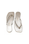 Women's Square Toe Flip-Flops Silver Stylish Daily Slippers - 2