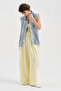 Women's Denim Fabric Lace Detailed Design Vest - 3