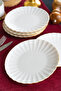 Derya 6 Piece Gold Gilded Porcelain Cake Plate - 6