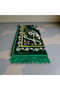 Scarf Set with Bag – Velvet Prayer Rug, Flared Cotton Scarf, and Prayer Beads |   Green - 2