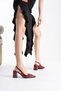 Burgundy Patent Leather Women's Heeled Shoes Bp08Ms07C - 3