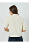 White Relaxed Polo T-Shirt with Toggle Detail - 5