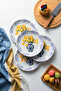Floral Print Vase and (6 Pieces, 20 cm) Modern Cake Dessert Plate Set – Stylish Breakfast Plate - 2