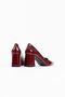 Burgundy Patent Leather Women's Heeled Shoes Bp08Ms16G - 6