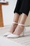 Women's White Heeled Shoes Bp12Ms01B