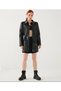 New Season Long Faux Leather Trench Coat - 2