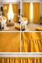 Natural Vintage Mustard Linen Curtain with Ruffles at the Bottom (Width X Length)-Single Panel-Without Pile - 2