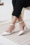 Women's White Heeled Shoes Bp12Ms01B - 3