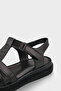 Masila Women's Genuine Leather Padded Comfort Sandals - Black - 5
