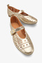 Beyza Women's Genuine Leather Ballerinas - Gold - 2
