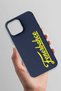iPhone 13 Pro Compatible Handwritten Navy Blue Silicone Licensed Phone Case - 3