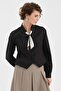 Women's Detachable Scarf Detailed Design Shirt - 5