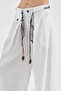 Women's Linen Fabric Design with Detachable Belt and Wide Leg Pants - 7