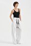 Women's Linen Fabric Design with Detachable Belt and Wide Leg Pants - 4