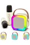 Mini Karaoke Machine with 2 Wireless Microphones – Portable Bluetooth Speaker for Kids and Adults