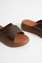 Bitter Brown Knitted Patterned Genuine Leather Slippers Bp31My53K - 5