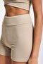 Women's Stone Color S6-16 Sweatshirt Bustier Sports Leggings 3-Piece Design Set - 5