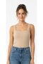 Women's Milk Brown Knitwear Strappy Stretchy Blouse
