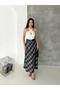 Women's Long Flared Plaid Skirt with Belt – Modern Take on Timeless Elegance - 4