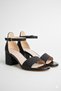 Girls' Glittery Heeled Sandals - Quick Put on and Take Off Strap Evening Dress Shoes