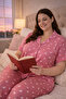 Plus Size Short Sleeve Milan Shirt Pajama Set- Young Mother Series - 4