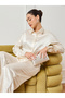Women Off-White Satin Long Sleeve Shirt