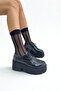 Black Patent Leather Thick Sole Loafer P9093 - 5