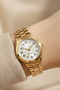 Cansios Model Daily Use Waterproof Round Numeral Gold Women's Wristwatch - 3