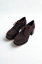 Brown Suede Block Heel Shoes P9092 - 6