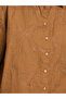 Women Tan Embroidered Long Sleeve Shirt - 4
