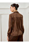 Women Brown Embellished Satin Shirt - 5
