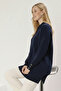 Patterned Hijab Tunic N3304 Navy Blue - 2