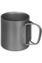 Double-walled titanium mug with foldable handles