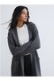 Gray Shawl Collar Women's Knitwear Cardigan - 4