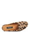 Beige Leopard Lightweight Textile Suede Closed Front Women's House Slippers Pc-55371 Z - 4