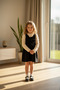 Black Dress with Bow Detail, White Bodysuit, 2-Piece - 5