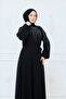 Women's Lined Chiffon Dress with Stone Belt - 7