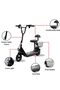 Mini Harley Electric Scooter - 48V Lithium Battery, Foldable Commuter Design with Rear Cargo Basket - 4