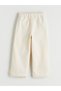 Ecru Bow Detailed Girls' Gabardine Trousers from Güli̇s Gi̇yi̇m - 2