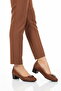 Tan Women's Short Heeled Shoes Pc-54940 Z