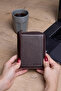 100% Genuine Leather Small Women's Wallet Practical and Minimalist Brown - 8