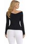 Women’s Ribbed Knit Off-Shoulder Top – Long Sleeve Elegant Casual Blouse - 2