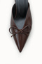 Adara Vita Women's Pointed Toe Thin Heeled Slippers 0012211 Brown Patent Leather - 2