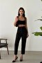 High Waist Zipper Closure Front Pocket Ankle Length Carrot Cut Summer Fabric Tight Fitted Pants